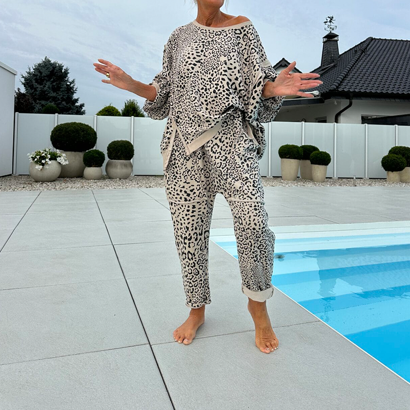 Leenora | Leopard Print Oversized Two Piece Set