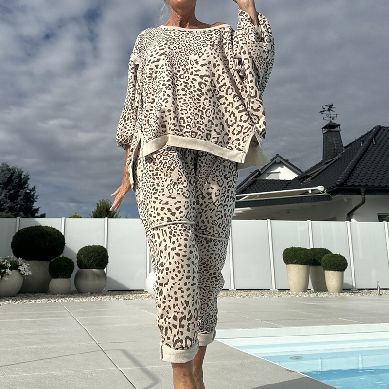 Leenora | Leopard Print Oversized Two Piece Set