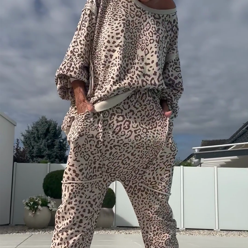 Leenora | Leopard Print Oversized Two Piece Set
