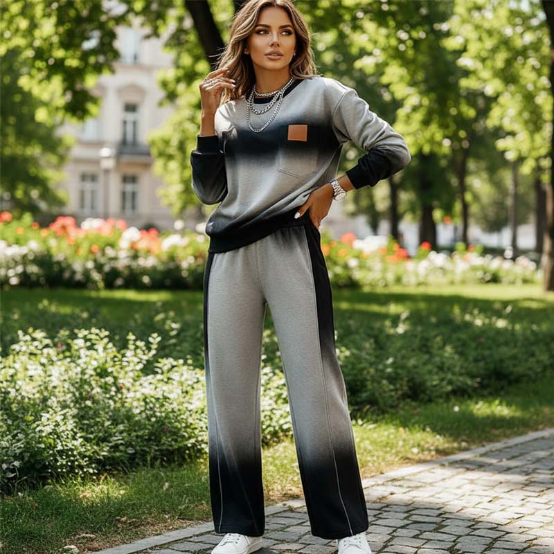 Helinza |  Gradient Long Sleeve Lounge Set