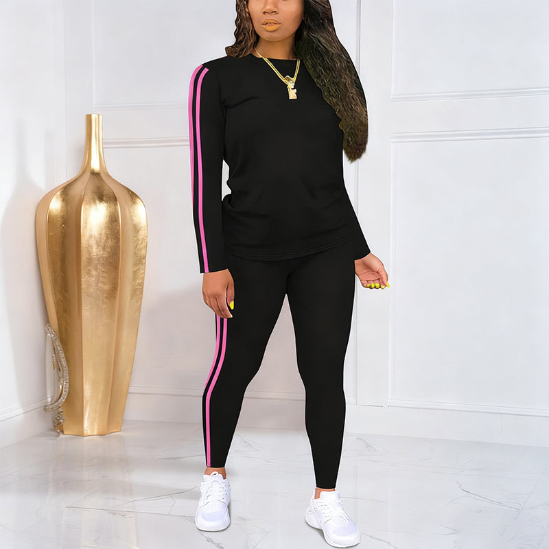Shaked | Two-Piece Long-Sleeve Striped Tracksuit Set