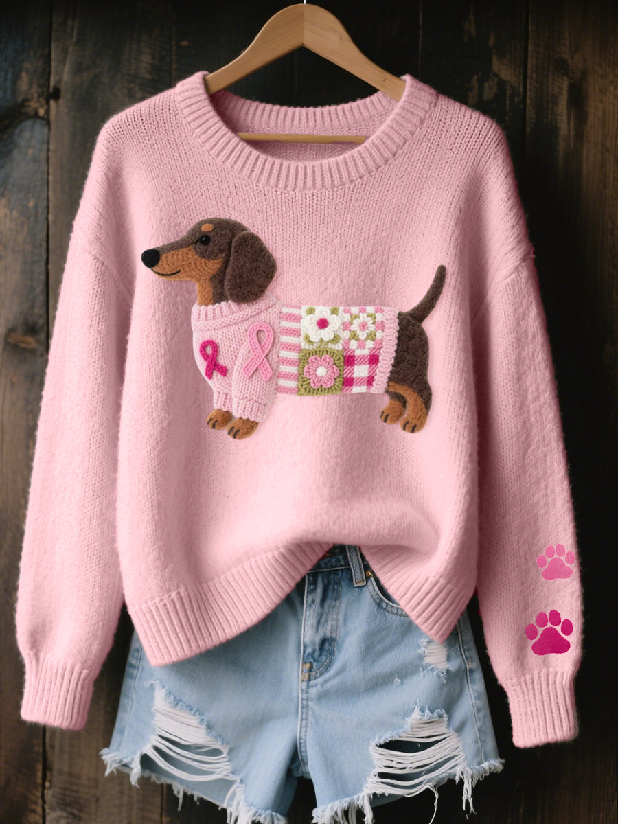 Florana | Knitted Dachshund Pattern Sweater