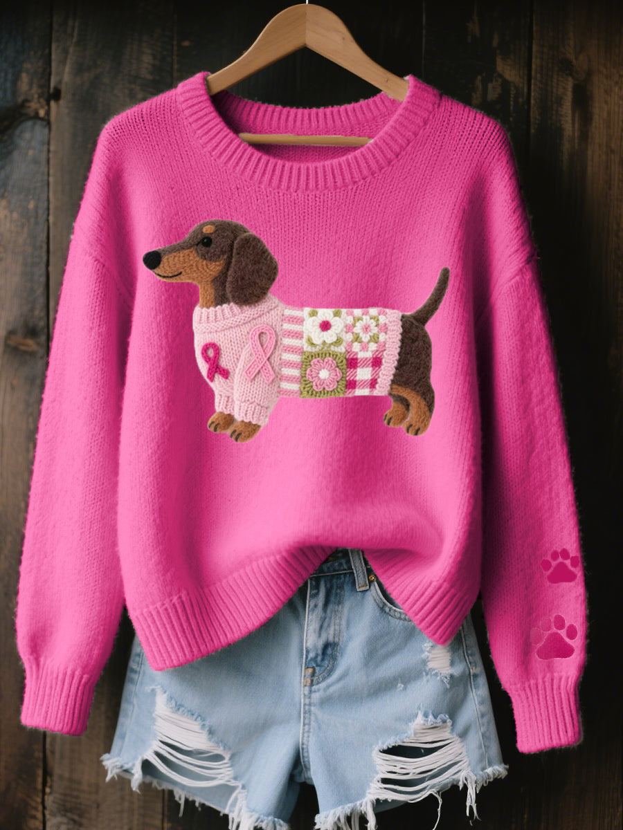 Florana | Knitted Dachshund Pattern Sweater