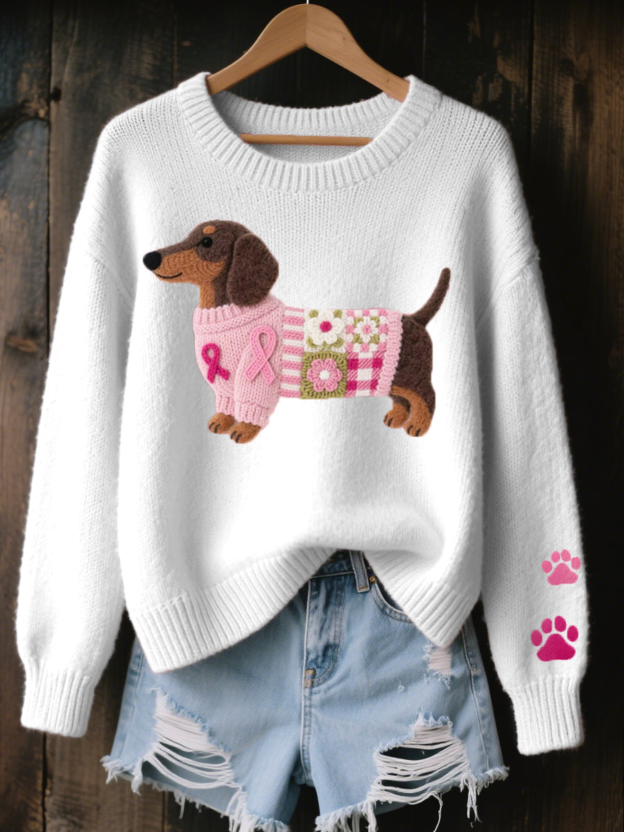Florana | Knitted Dachshund Pattern Sweater