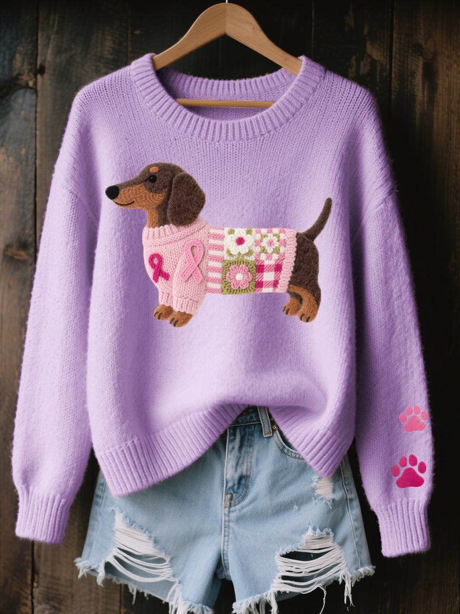 Florana | Knitted Dachshund Pattern Sweater