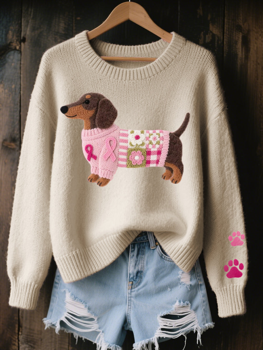 Florana | Knitted Dachshund Pattern Sweater