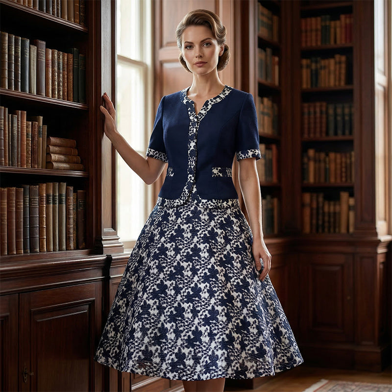 Jinia - Floral A Line Midi Dress
