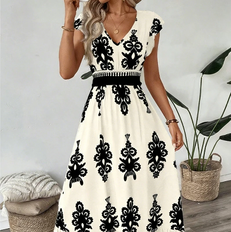 Ranika | Leopard Print V Neck Maxi Dress