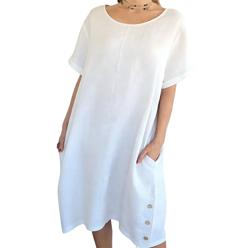 Sheela | Short Sleeve Pocket Midi Dress