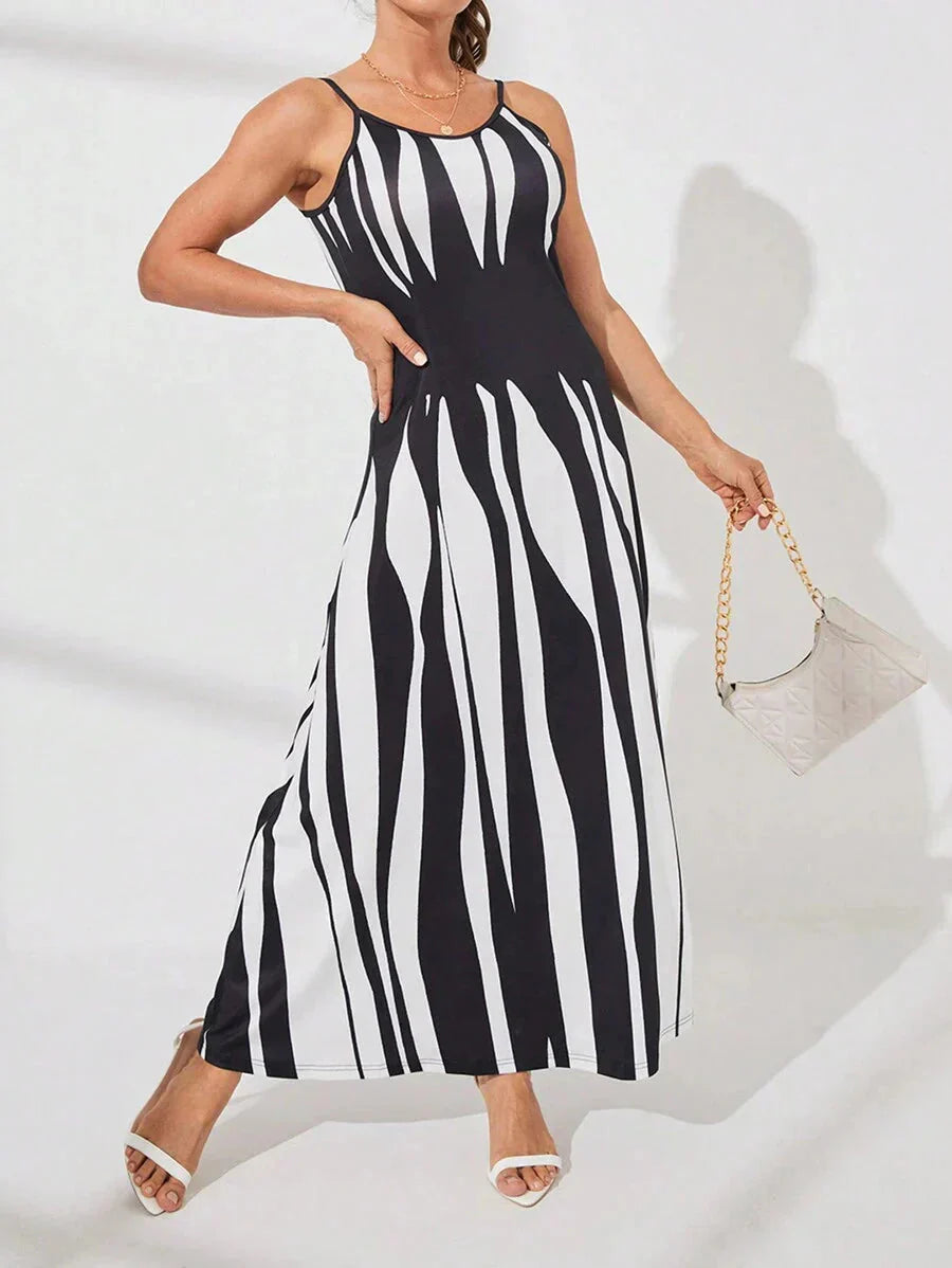 Nelesha | Printed Maxi Dress with Spaghetti Straps