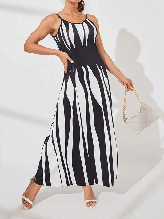 Nelesha | Printed Maxi Dress with Spaghetti Straps
