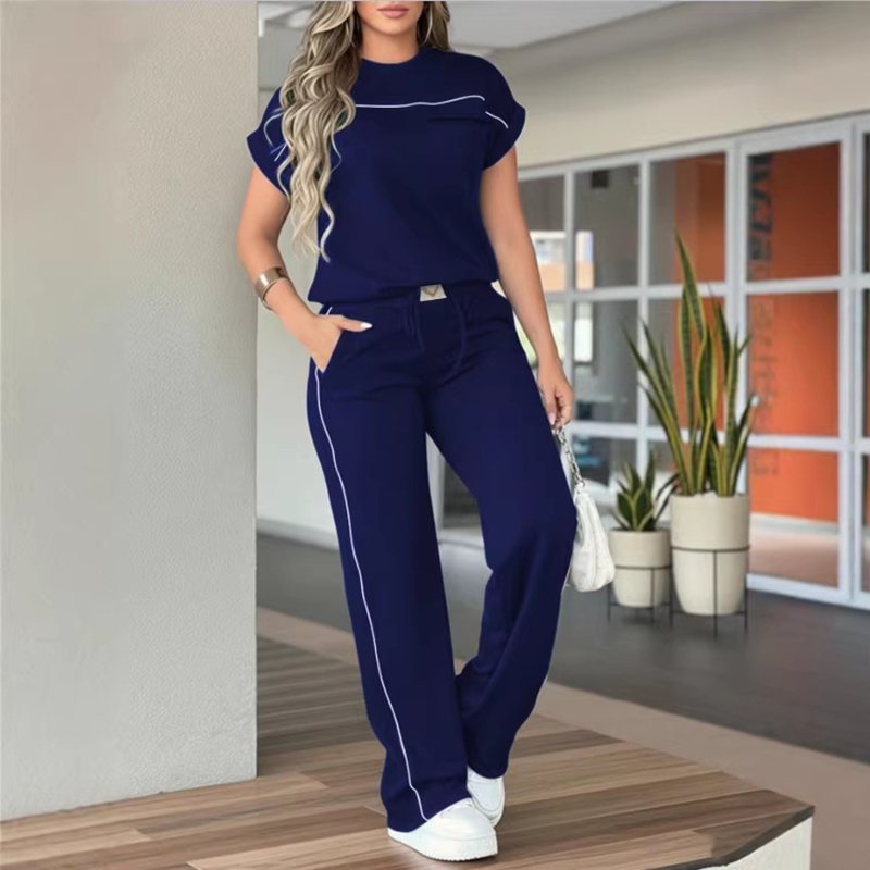 Hamida | Short Sleeve Wide Leg Pant Set