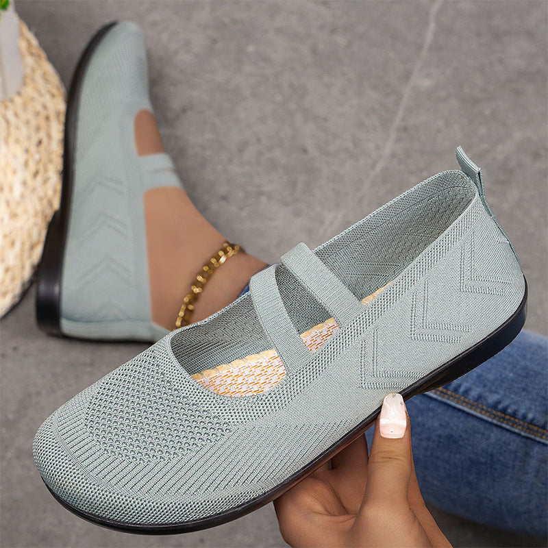 Bijlsma | Ballet Flats with Knit Upper and Straps