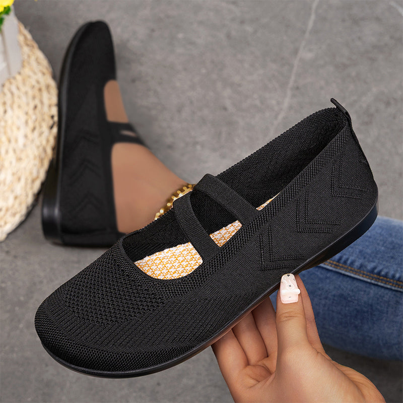Bijlsma | Ballet Flats with Knit Upper and Straps