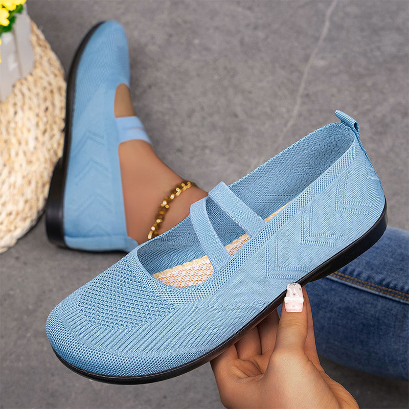 Bijlsma | Ballet Flats with Knit Upper and Straps