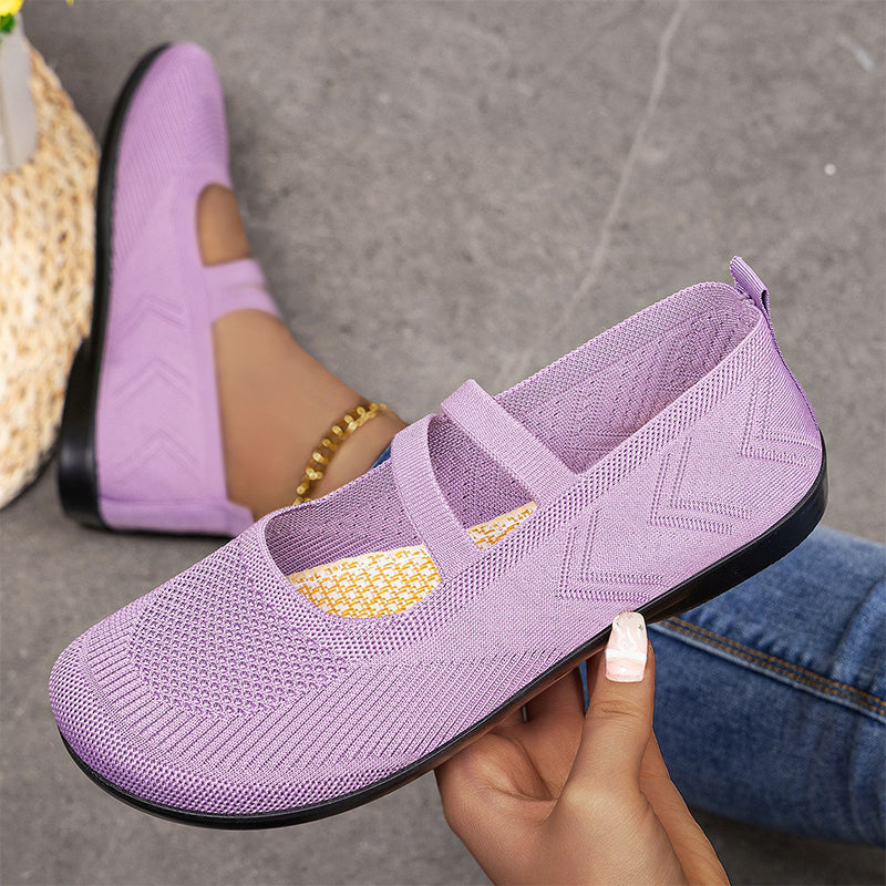Bijlsma | Ballet Flats with Knit Upper and Straps