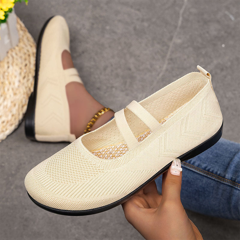 Bijlsma | Ballet Flats with Knit Upper and Straps
