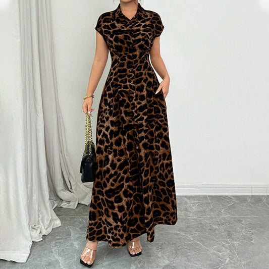Ameerah | Animal Print Button Front Midi Dress