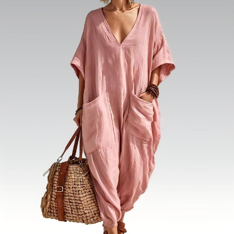 Maryem | Loose Fit V Neck Jumpsuit