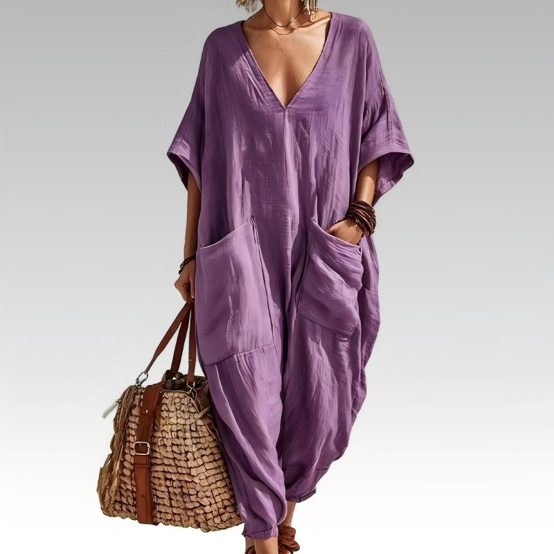 Maryem | Loose Fit V Neck Jumpsuit