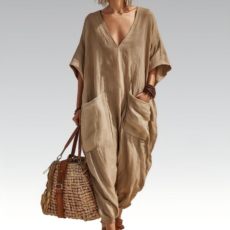 Maryem | Loose Fit V Neck Jumpsuit