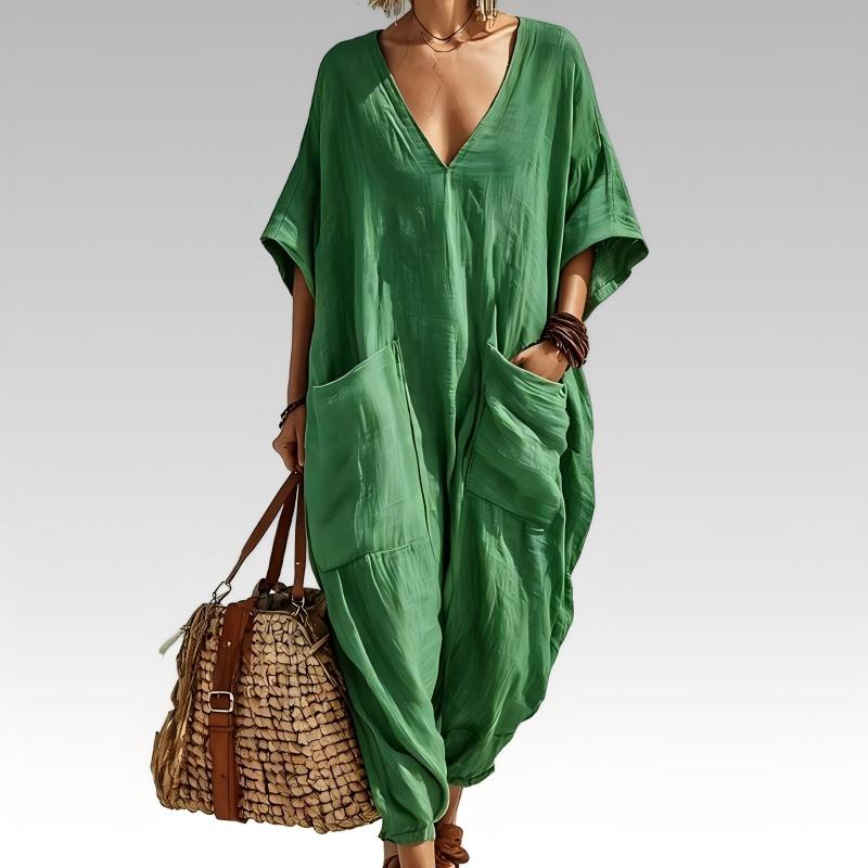 Maryem | Loose Fit V Neck Jumpsuit