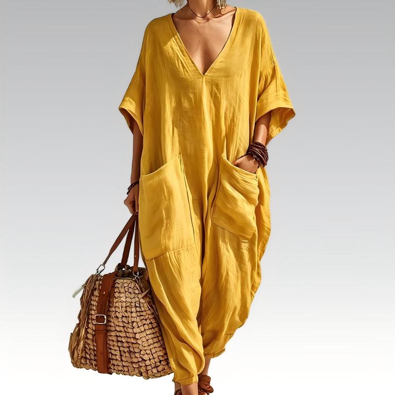 Maryem | Loose Fit V Neck Jumpsuit