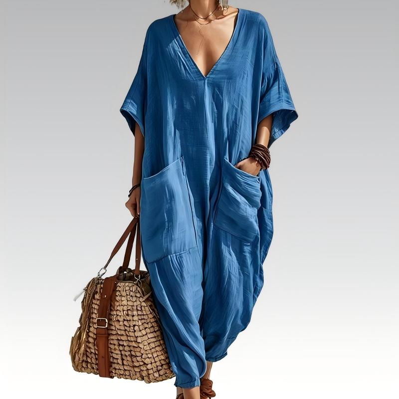 Maryem | Loose Fit V Neck Jumpsuit