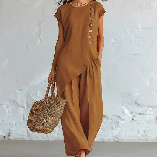Maiara | Two Piece Button Detail Set