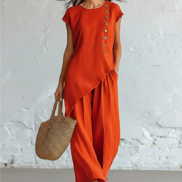Maiara | Two Piece Button Detail Set