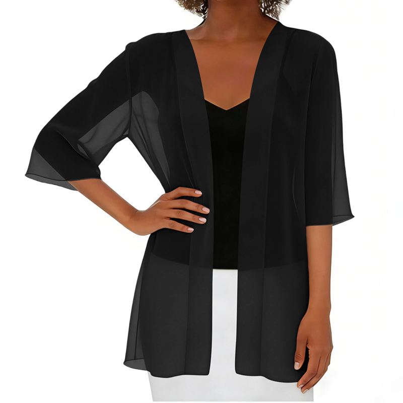 Paolaa | Sheer Open Front Lightweight Cardigan