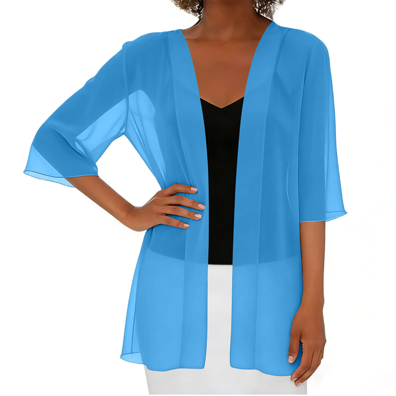Paolaa | Sheer Open Front Lightweight Cardigan