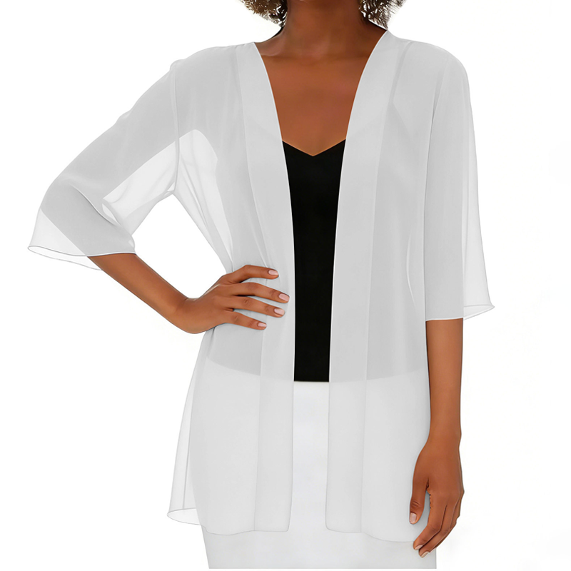 Paolaa | Sheer Open Front Lightweight Cardigan