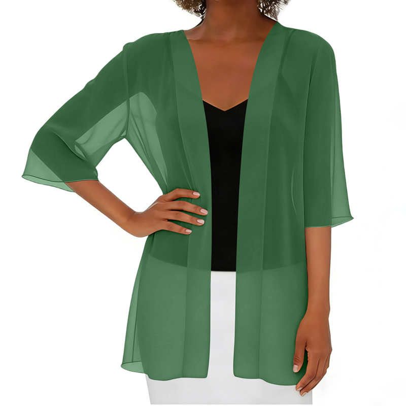 Paolaa | Sheer Open Front Lightweight Cardigan