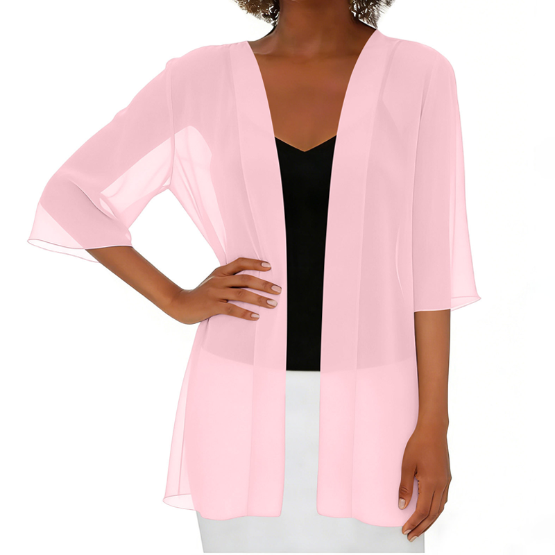 Paolaa | Sheer Open Front Lightweight Cardigan