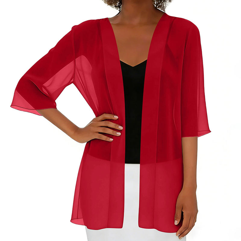 Paolaa | Sheer Open Front Lightweight Cardigan