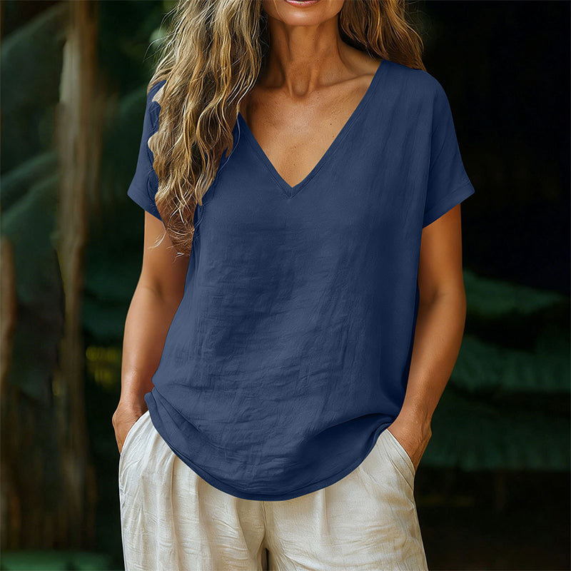 Norrah | V-Neck Short Sleeve Relaxed T-Shirt