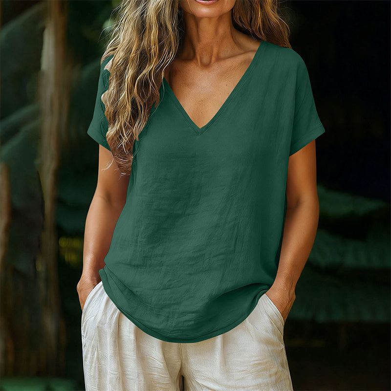 Norrah | V-Neck Short Sleeve Relaxed T-Shirt