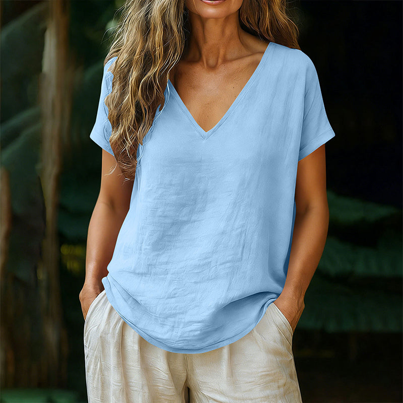 Norrah | V-Neck Short Sleeve Relaxed T-Shirt