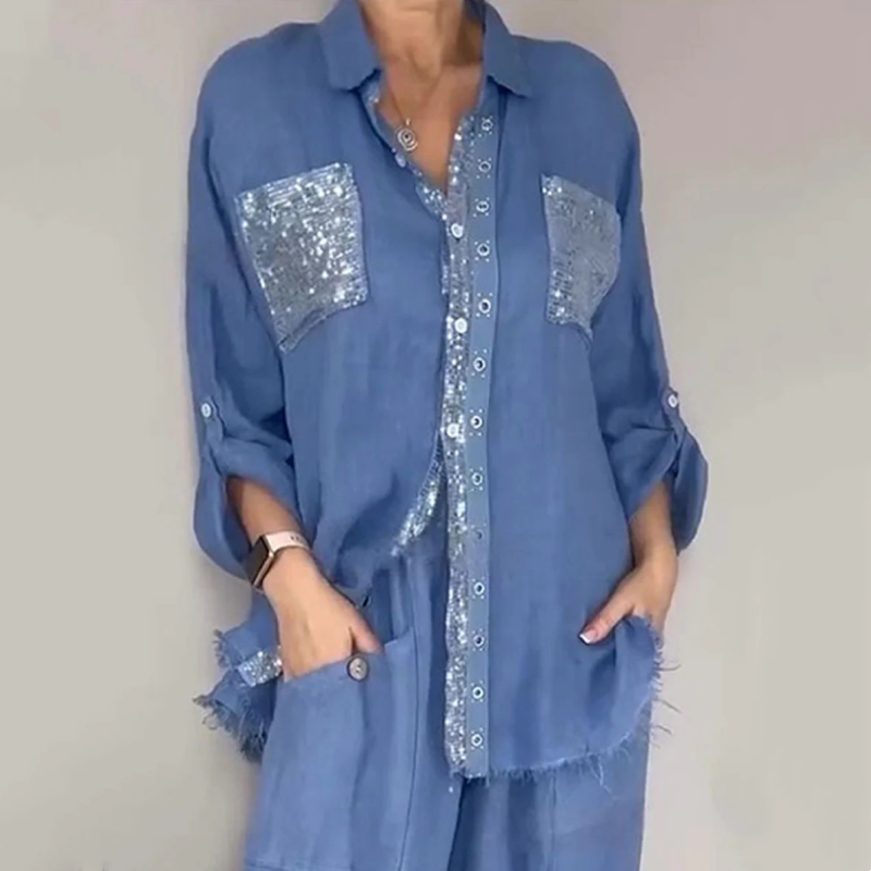 Lizy | Blouse and Wide Leg Trouser Set