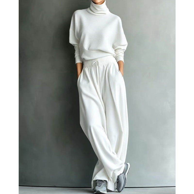 Vasiiaine | Wide Leg Turtleneck Two-Piece Set in Grey