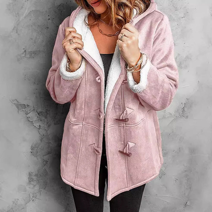 Gisisea | Faux Suede Hooded Coat in Multiple Colors