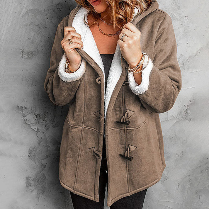 Gisisea | Faux Suede Hooded Coat in Multiple Colors