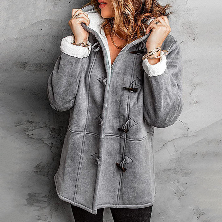 Gisisea | Faux Suede Hooded Coat in Multiple Colors