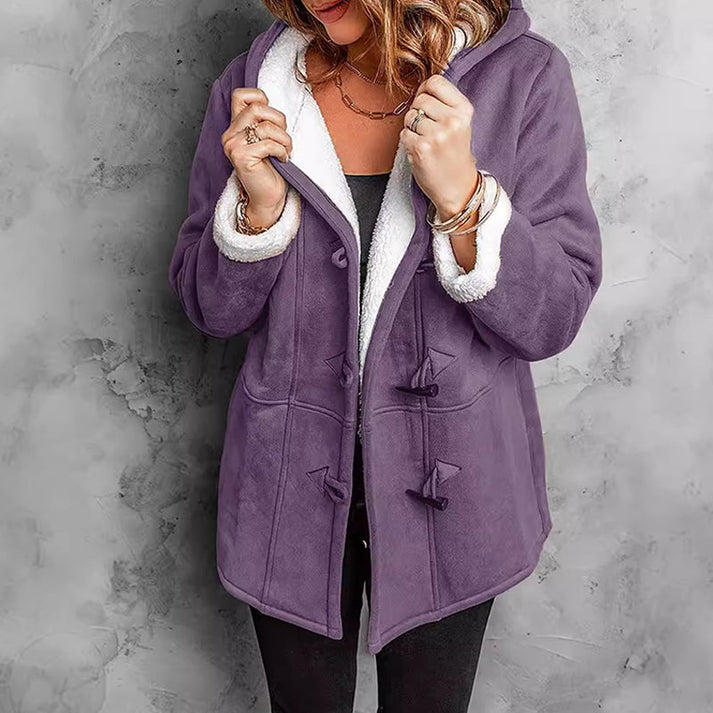 Gisisea | Faux Suede Hooded Coat in Multiple Colors