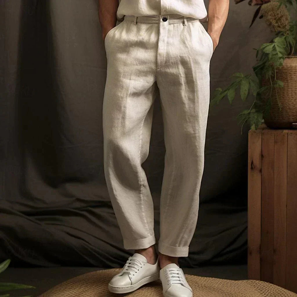 Derik | Relaxed Fit Cropped Casual Trousers