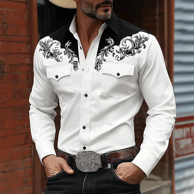 Leif | Long Sleeve Western Print Button Shirt