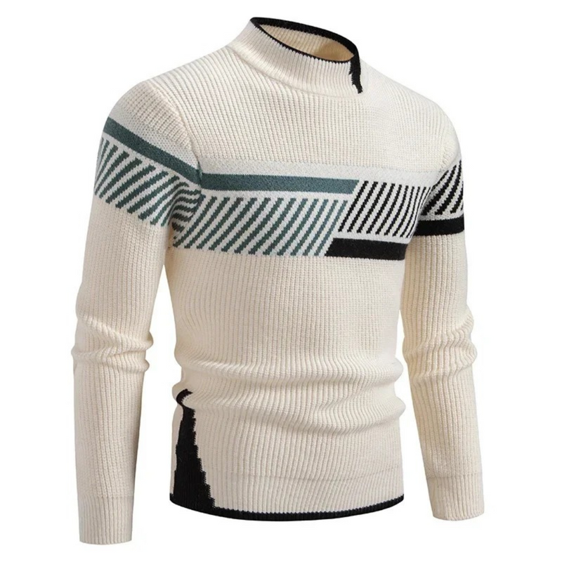 Zohir | Mock Neck Long Sleeve Ribbed Sweater