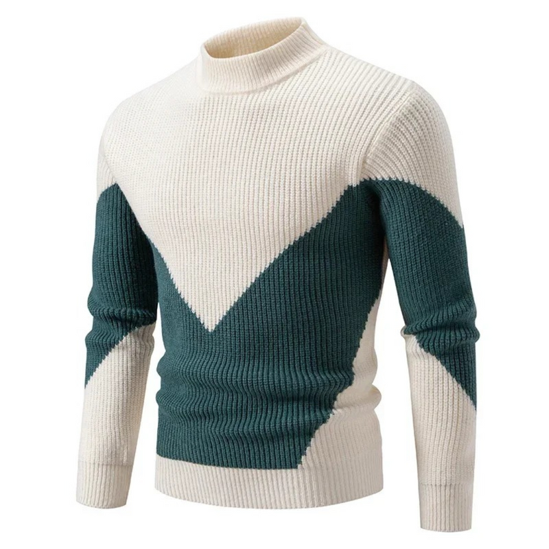 Zohir | Mock Neck Long Sleeve Ribbed Sweater