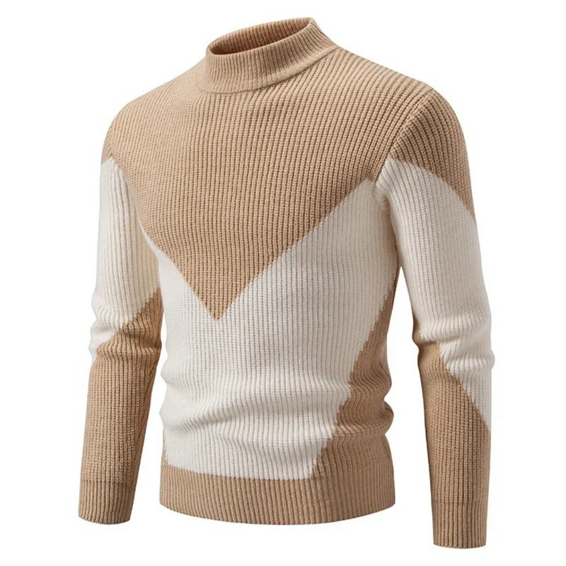 Zohir | Mock Neck Long Sleeve Ribbed Sweater